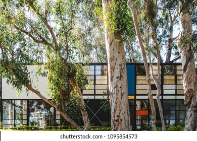 Los Angeles, California / USA - March 2018: The Eames Foundation In Pacific Palisades Is The Original Case Study House And Residence Of Architects & Designers Charles And Ray Eames.