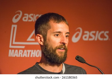 Los Angeles, California, USA - March 15, 2015: Mike Morgan  , American Marathon Runner Attends A Press Conference Before The 30th LA Marathon Edition