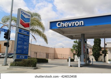 Los Angeles, California, USA - May 8, 2016: Chevron Corporation is an American multinational energy corporation engaged in every aspect of the oil, natural gas, and geothermal energy industries.
