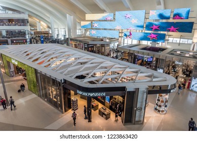 Los Angeles, California / USA - November 1 2018: Interior of the Tom Bradley Terminal at the LAX, Los Angeles, California
