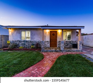 Los Angeles, California / USA - September 9th, 2019: A real estate photography shoot of a home, complete rebuild investment property, about to go on sale in the Los Angeles / Inglewood area.