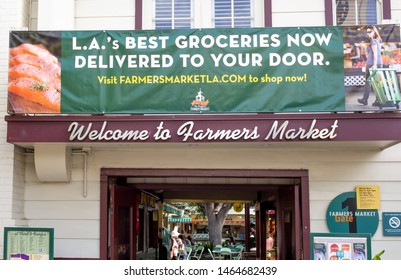 Los Angeles, California/United States - 06/11/2019: A Welcome Sign At The Entrance To The Original Farmers Market 