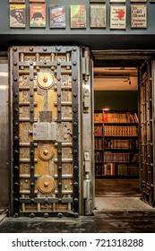 Los Angeles, California/USA - 7/9/16: A Safe Door At The Last Book Store In Los Angeles. A Bank That Was Converted To A Bookstore.