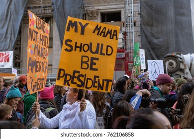 Los Angeles, California/USA- January 21, 2017 Women's March downtown Los Angeles