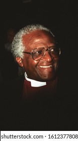 Los Angeles, California/USA - May 31, 1994: South Africa Bishop Desmond Tutu Leaves Chasens Restaurant.