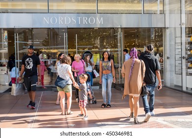 Los Angeles, CA/USA: 7/10/2016: Nordstrom Store At The Grove Shopping Mall In The Los Angeles Area.  Nordstrom Is A Luxury Fashion Retailer That Was Founded In 1901.