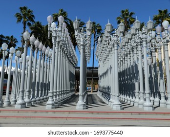 Los Angeles, CA/USA - March 26, 2020: Urban Light, LAâ€™s Most Popular Instagram Hot Spot And Tourist Attraction Is Deserted During Coronavirus Shutdown