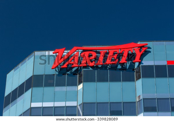 LOS ANGELES, CA/USA - NOVEMBER 11, 2015:\
Variety Magazine Office Building and Logo. Variety is a weekly\
American entertainment trade\
magazine.