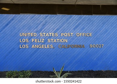 LOS ANGELES, CA/USA - October 27, 2019: The United States Post Office In Southern California Close To The Christmas Rush