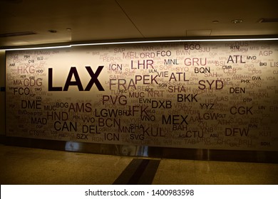 Los Angeles, CA/USA - Sep 14 2018: Los Angeles Airport Sign At LAX Airport.