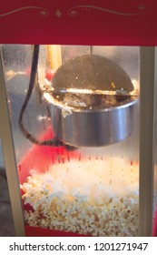 Los Angeles, CA/USA-circa September 2018: Popcorn Being Popped In A Vintage Popper