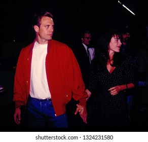 LOS ANGELES - Circa 1991: Actor Michael Biehn And Wife Gina Marsh Leave Spago Restaurant.