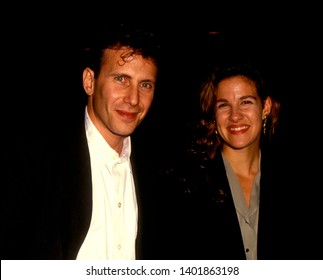 LOS ANGELES - Circa 1991:  Actor Paul Reiser And His Wife Paula Leave Spago Restaurant