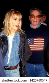 LOS ANGELES - Circa 1991: Actor Robert Wagner And His Daughter Katie Wagner Leave A Movie Theater