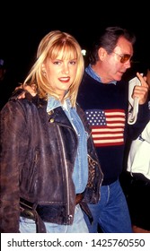 LOS ANGELES - Circa 1991: Actor Robert Wagner And His Daughter Katie Wagner Leave A Movie Theater