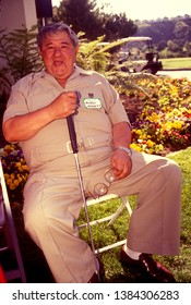 LOS ANGELES - Circa 1991:  Buddy Hackett Relaxes At The Riviera Country Club.