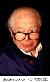 LOS ANGELES - Circa 1991:  Film Director Billy Wilder Leaves Spago Restaurant.