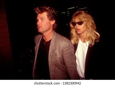Los Angeles - Circa 1991: Goldie Hawn And Kurt Russell Leave Spago Restaurant.