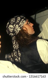 Los Angeles - Circa 1991: Jon Bon Jovi Walks Into Roxbury Nightclub Wearing A Skull Scarf.