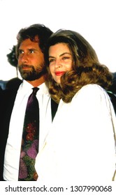 LOS ANGELES - Circa 1991: Kirstie Alley And Husband Parker Stevenson Leave Spago Restaurant.