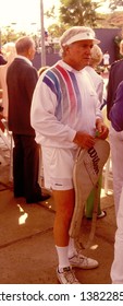 Los Angeles - Circa 1991: Merv Griffin And Eva Gabor At The Riviera Country Club.