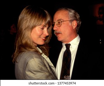 Los Angeles - Circa 1991: Richard Dreyfuss And His Wife Jeramie Leave Spago Restaurant.