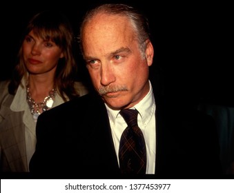 Los Angeles - Circa 1991: Richard Dreyfuss And His Wife Jeramie Leave Spago Restaurant.