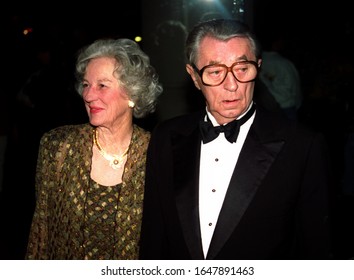 Los Angeles - Circa 1994: Actor Robert Mitchum And His Wife Leave Chasens Restaurant.