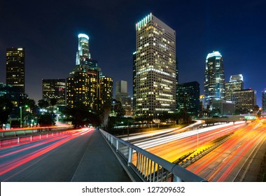 Los Angeles City Traffic At Night