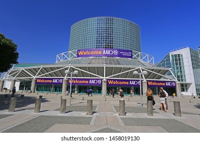 LOS ANGELES CONVENTION CENTER, CALIFORNA USA JULY 14, 2019: The Conference Center In Downtown LA Was Designed By Architect Charles Luckman. It Opened In 1971 And Expanded In 1981, 1993 And 1997.