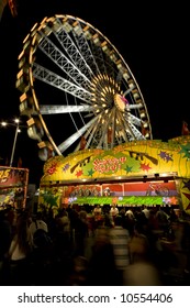 Los Angeles County Fair, Los Angeles, CA Sept 23rd, 2007:  Ferris Wheel With Fair Goers At The Los Angeles County Fair