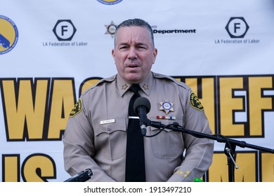 Los Angeles County Sheriff Alex Villanueva Announces The Formation Of A Task Force To Help Victims Of Wage Theft, Tuesday, February 9, 2021, In Los Angeles.