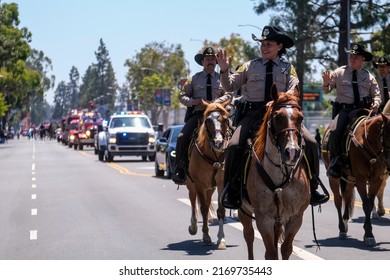 Los Angeles County Sheriffs Ride Along Martin Luther King Jr. Boulevard During The Annual Kingdom Day Parade In Los Angeles, Monday, January 8, 2022. 