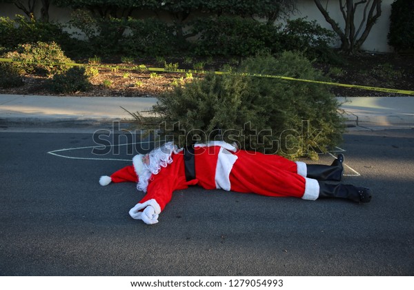 Los Angeles Crime Scene Santa Claus Stock Image Download Now
