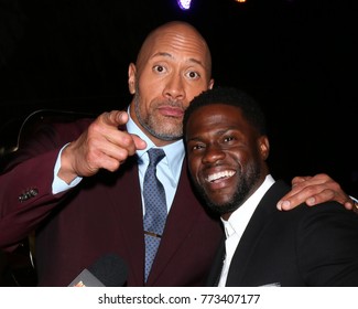 LOS ANGELES - DEC 11:  Dwayne Johnson, Kevin Hart at the "Jumanji" Premiere at TCL Chinese Theater IMAX on December 11, 2017 in Los Angeles, CA