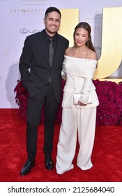 LOS ANGELES - DEC 11: Travis Atreo and Ally Maki arrives for the 19th Annual Asian American Awards on December 11, 2021 in Beverly Hills, CA