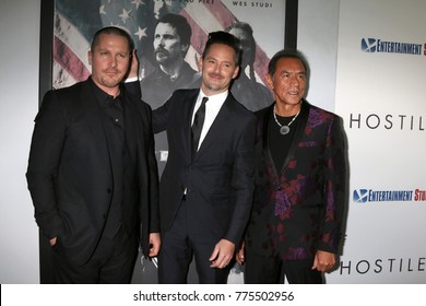 LOS ANGELES - DEC 14:  Christian Bale, Scott Cooper, Wes Studi At The 