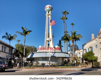 LOS ANGELES, DEC 19TH, 2016: The Famous, Iconic Crossroads Of The World Building On Sunset Boulevard In Hollywood.