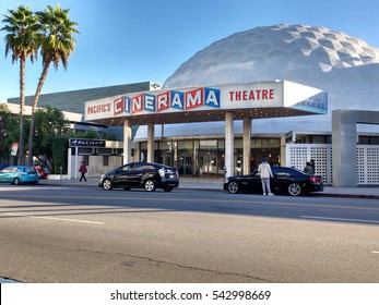 LOS ANGELES, DEC 19TH, 2016: The Famous Cinerama Dome Movie Theater On Sunset Boulevard In Hollywood.