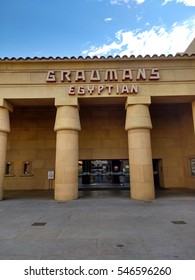 LOS ANGELES, DEC 29TH, 2016: The Entrance To Grauman's Egyptian Theatre, A Historic Movie Theater In Hollywood On The Hollywood Walk Of Fame, Which Opened In 1922.