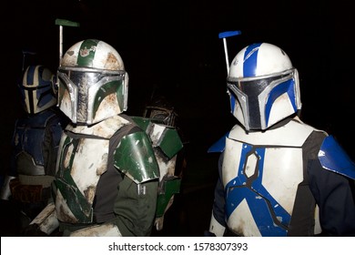 Los Angeles - December 1, 2019: Star Wars Bounty Hunters Participate In The Hollywood Christmas Parade