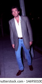 LOS ANGELES - December 6, 1993:  Actor Pierce Brosnan Leaves Spago Restaurant.