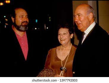 LOS ANGELES - Director Rob Reiner And His Parents Carl And Estelle Reiner Leave The Beverly Hilton Hotel.