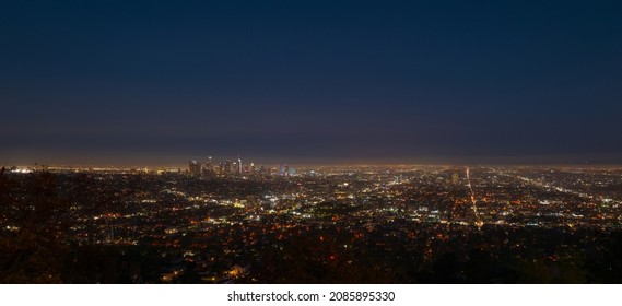 Los Angeles downtown at night. LosAngeles skyline, California, LA.