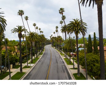 Los Angeles During Quarantine From A Drone View - The COVID-19 In April 2020 Left The Streets Empty And The Air Clean In LA.