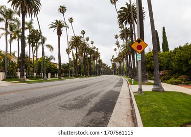 Los Angeles During Quarantine From A Drone View - The COVID-19 In April 2020 Left The Streets Empty And The Air Clean In LA.