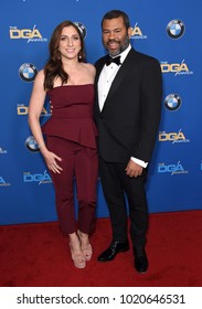 LOS ANGELES - FEB 03:  Chelsea Peretti and Jordan Peele arrives for the 2018 Director Guild Awards on February 3, 2018 in Beverly Hills, CA                