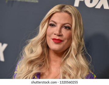 LOS ANGELES - FEB 06:  Actress Tori Spelling Arrives For The FOX Winter TCA 2019 On February 6, 2019 In Los Angeles, CA