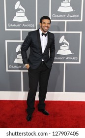 LOS ANGELES - FEB 10:  Drake Arrives At The 55th Annual Grammy Awards At The Staples Center On February 10, 2013 In Los Angeles, CA