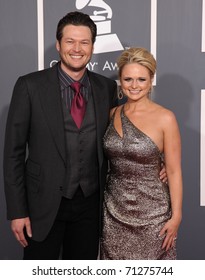 LOS ANGELES - FEB 13: Miranda Lambert & Blake Shelton Arrive At The 2011 Grammy Awards  On February 13, 2011 In Los Angeles, CA